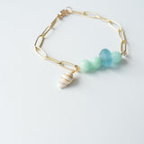 Shoreline Sea Glass Paperclip Bracelet