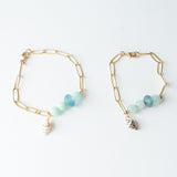 Shoreline Sea Glass Paperclip Bracelet