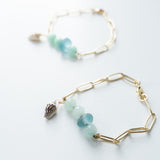 Shoreline Sea Glass Paperclip Bracelet