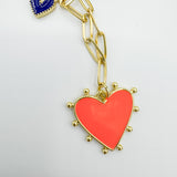 Flat Enamel Studded Heart Charm