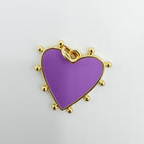 Flat Enamel Studded Heart Charm