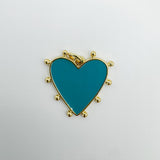 Flat Enamel Studded Heart Charm