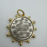 Labeille Studded Coin Gold with Bronzed Silver Replica Coin Charm