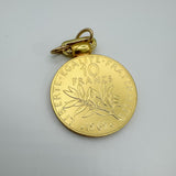 Matte Gold French Replica Coin Charm