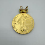 Matte Gold French Replica Coin Charm