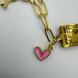 Tiny Baby Heart-Lite Pink Charm