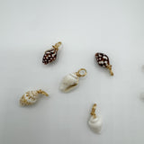 Tiny Baby Natural Conch Shells with Wrapped Wire Charm